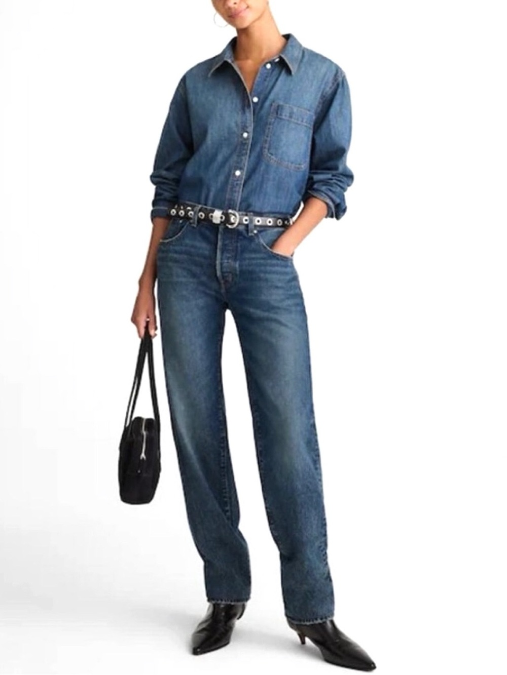 MADEWELL Women's The Dean Easy Straight Denim Jean in Medium Wash Blue! 👖